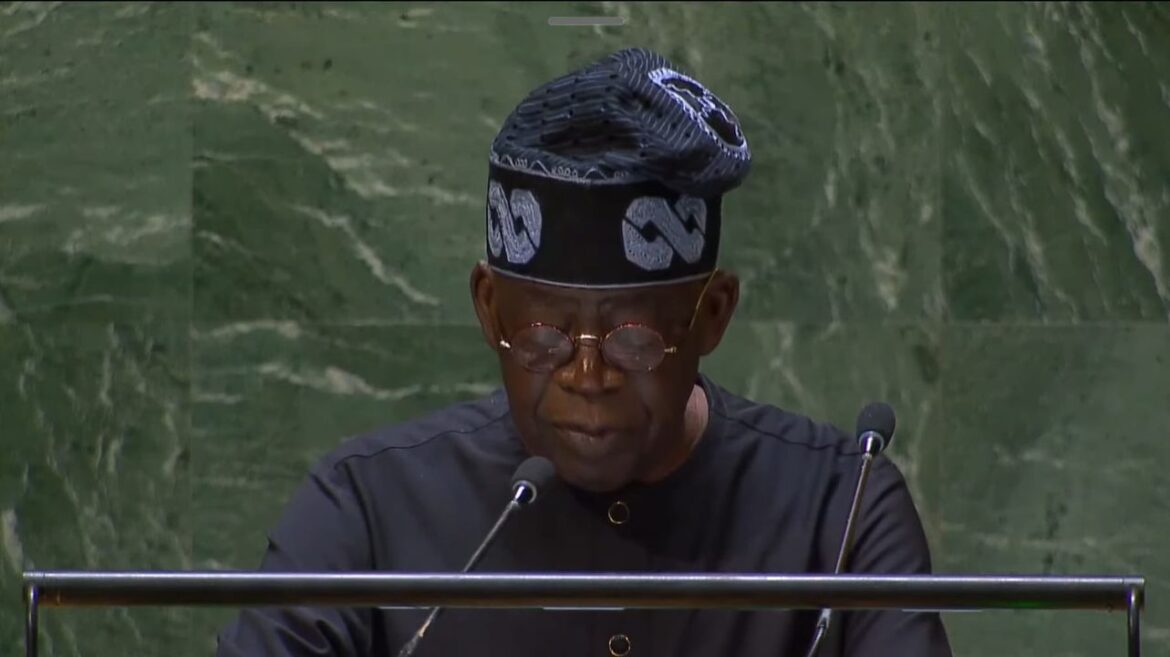 PRESIDENT TINUBU ADDRESSES 78TH UNITED NATIONS GENERAL ASSEMBLY; ADVOCATES UNIVERSAL SANCTION BY UN NATIONS FOR THEIR COMPANIES AND PERSONS ILLEGALLY SMUGGLING ARMS AND MINERALS INTO AND OUT OF AFRICA